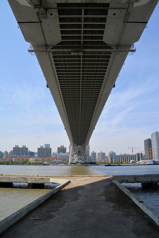 卢浦大桥,黄浦江,上海,拱桥,垂直画幅,天空,无人,当地著名景点,东亚,户外