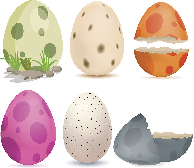 鸡蛋,恐龙,卡通,复活节彩蛋,复活节,水平画幅,绘画插图,符号,彩色图片,怪物