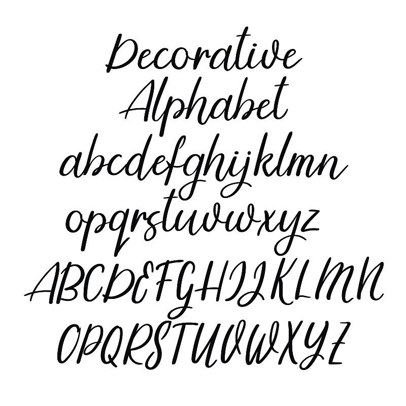 字体,字母,画笔,矢量,文字,华丽的,石窗区,小写,非西方字母,笔迹