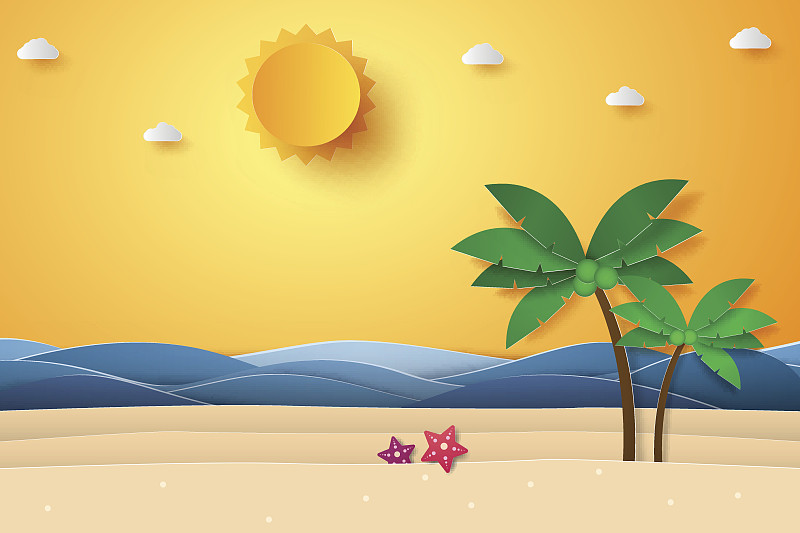 夏天,海滩,椰子树,海洋,太阳,日光,海星,节日,白昼,度假