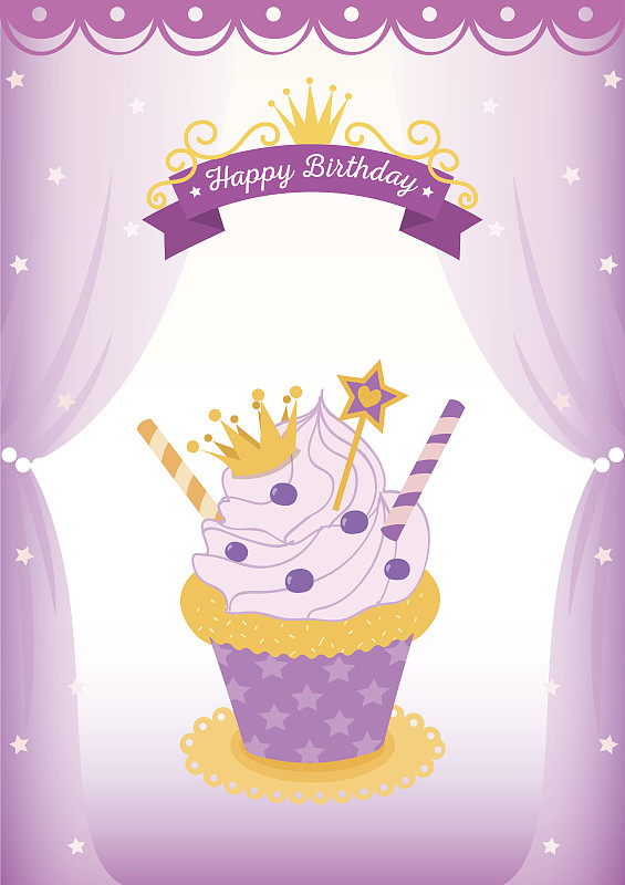 公主,纸杯蛋糕,紫色,动物粪便,童话故事,王冠,制作蛋糕,生奶油,奶泡,窗帘
