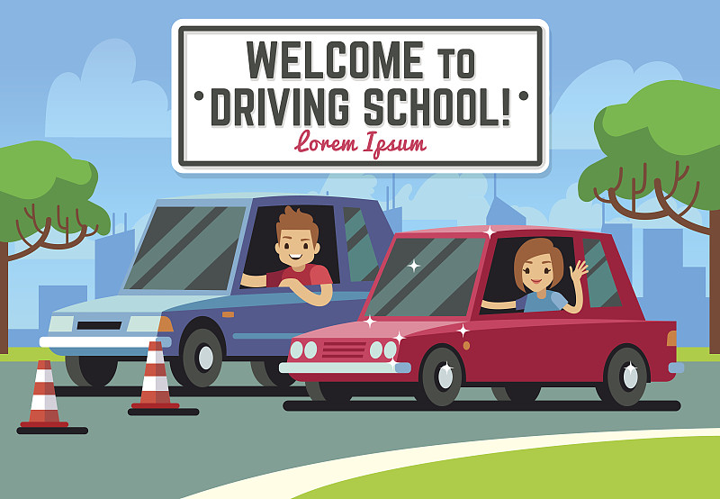 司机,青年人,矢量,幸福,路,背景,驾校,交通,驾驶执照,学开车