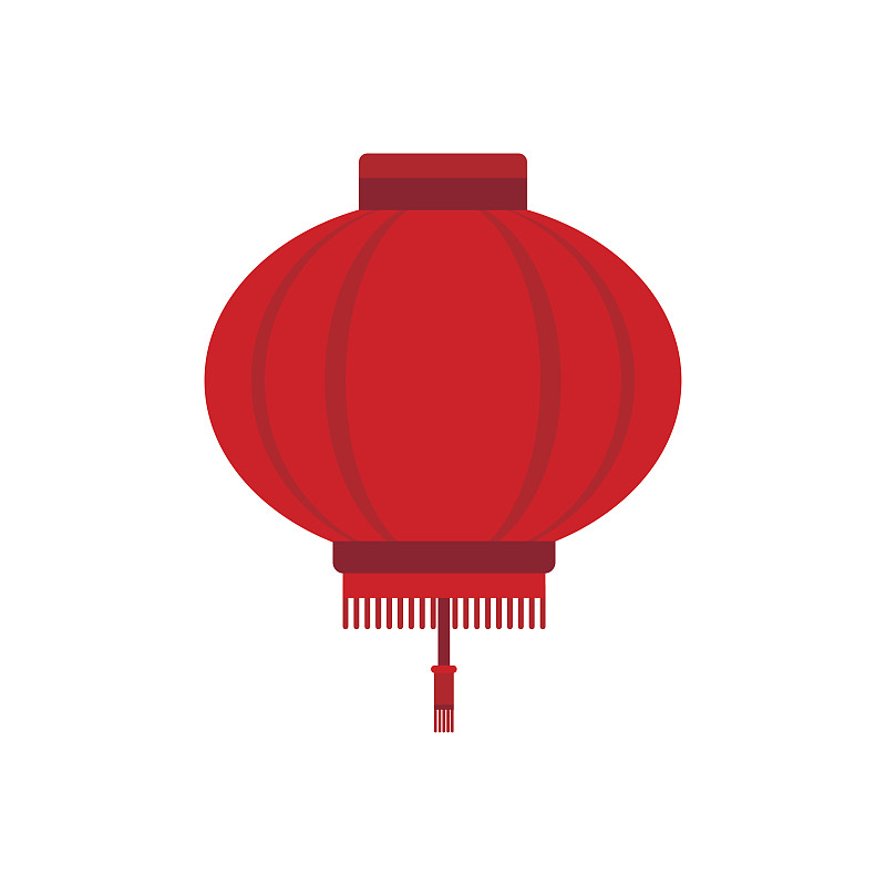 中国灯笼,红色,图标,扁平化设计,灯罩,中国元宵节,纸灯笼,新的,灯笼,无人