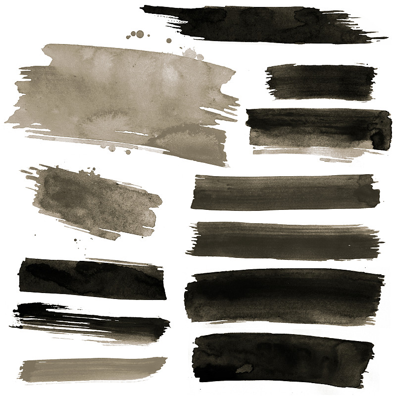 笔触,黑色,水彩画,棕褐色调,画笔,水彩颜料,墨水,水彩画颜料,黑色背景