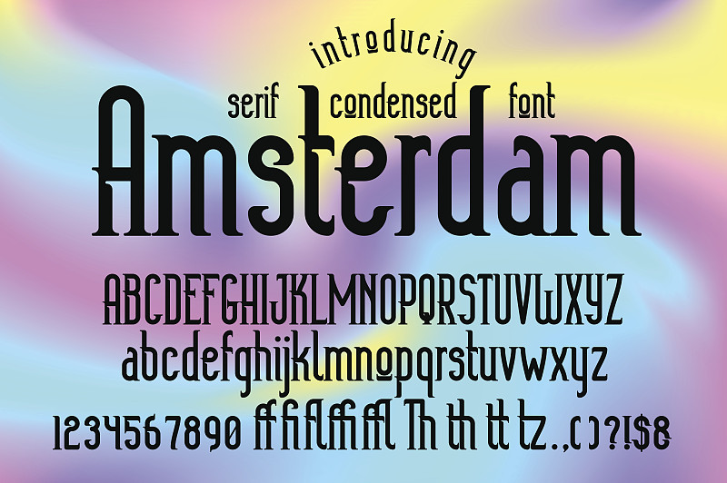 厚的,阿姆斯特丹,字体,极简构图,赛里福斯岛,多色调分色印,全息图,水平画幅,无人,绘画插图