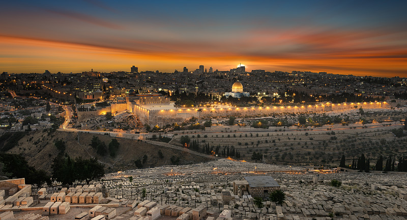 耶路撒冷,城市,伯利恒,橄榄山,巴勒斯坦领土,神论,以色列,阿尔-阿克萨,岩石圆顶清真寺,古城