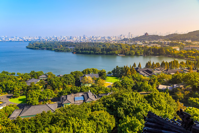 杭州,风景,俄亥俄河,西湖,雷峰宝塔,浙江省,亭台楼阁,客轮,栈桥码头,湖岸