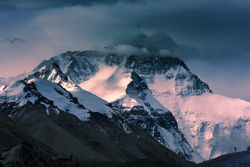 珠穆朗玛峰,早晨,山,中国,大本营,看风景,喜马拉雅山脉,山脊,冰河,摄影师
