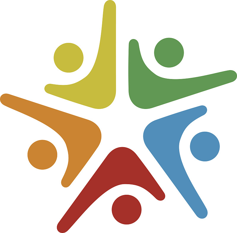 社区,人,图标,矢量,五个人,团队,蜱,圆形,符号,抽象