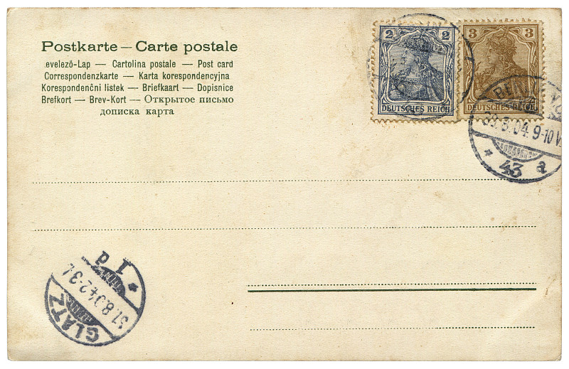 明信片,德国,柏林,古典式,空白的,20世纪,邮戳,普鲁士,信件秤