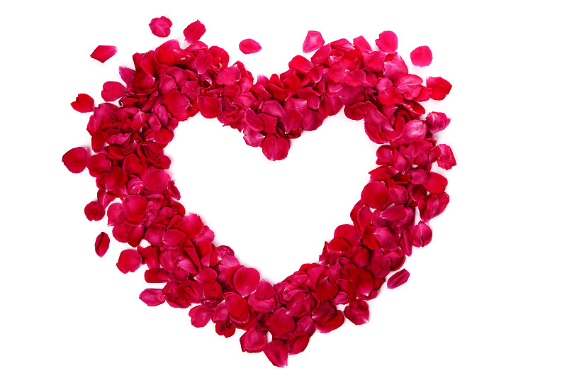 玫瑰花瓣,心型,粉色,玫瑰,情人节卡,情人节,美,边框,水平画幅,魅力