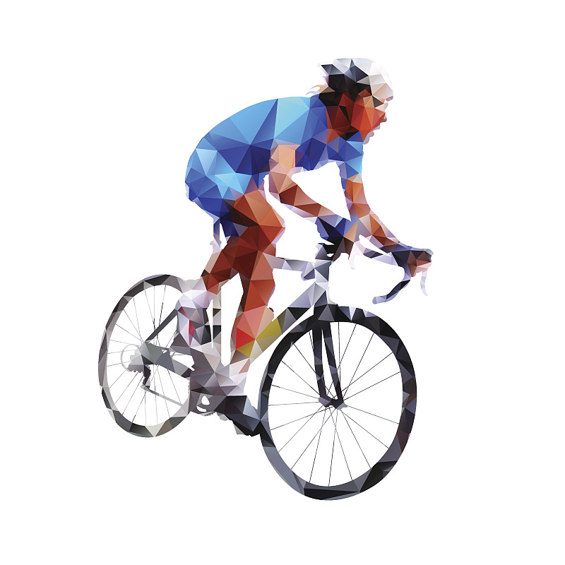 低多边形效果,,骑自行车,蓝色,毛衣,公路自行车,自行车运动,单车裤,铁人三项,自行车,运动衫