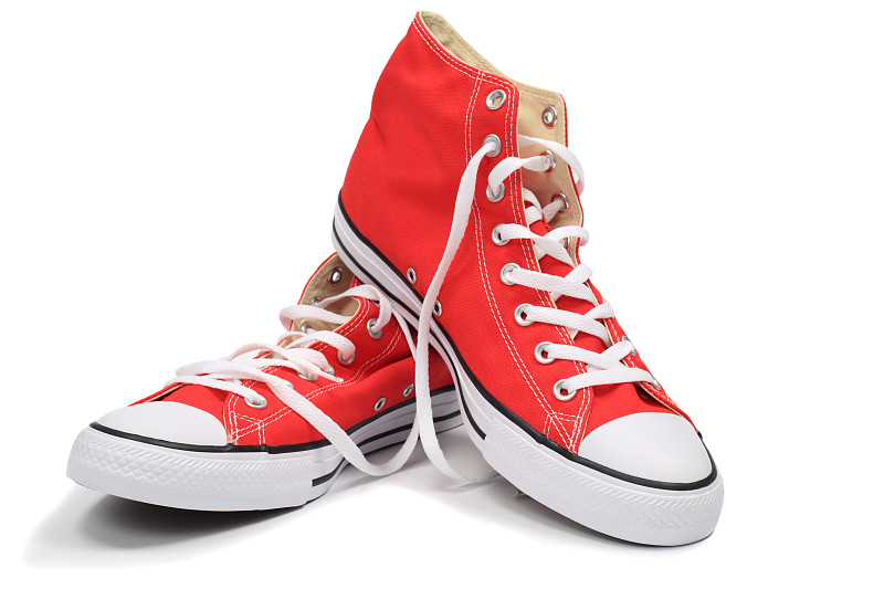 红色,1980,帆布鞋,鞋子,运动鞋,鞋带,一对,时髦的,以色列,无人