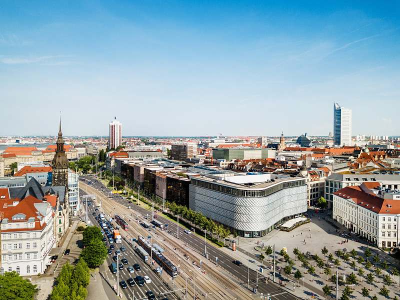Aerial,View,of,Brühl,with,shopping,center,in,Leipzig,,Germany