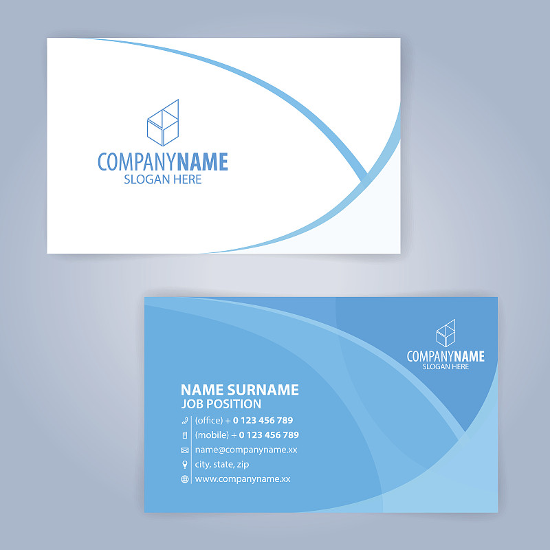 名片,现代,模板,蓝色,白色,办公室,艺术,水平画幅,无人,绘画插图