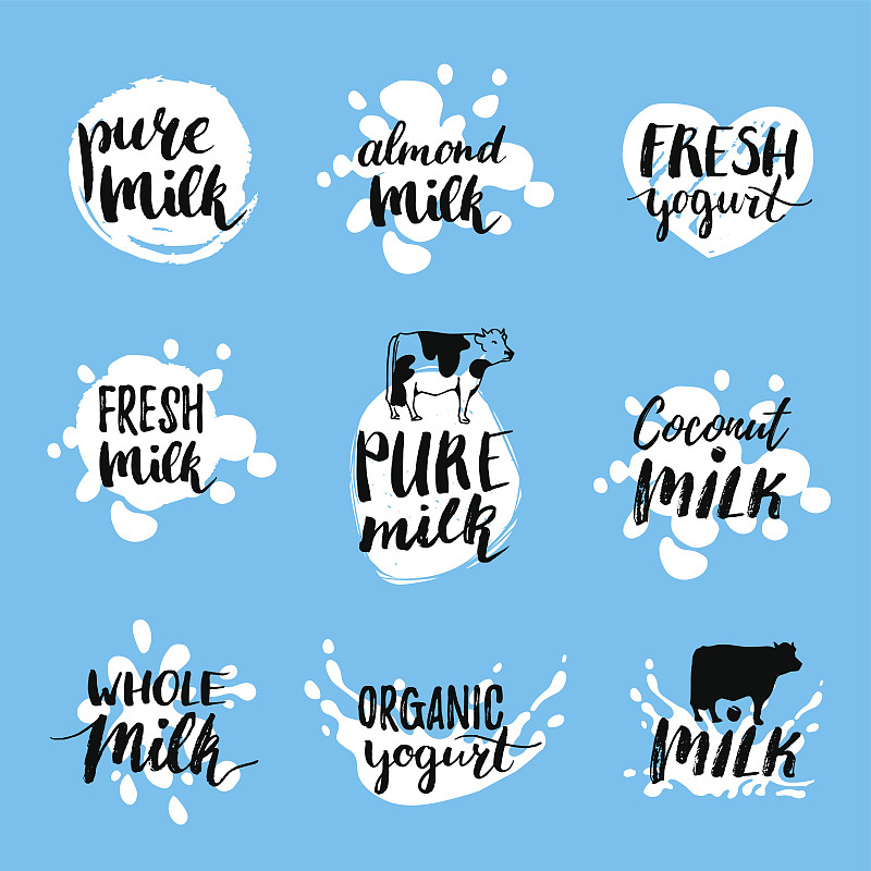牛奶,奶制品,标签,矢量,商品,市场营销,标志,电子收费系统,包装,绘制