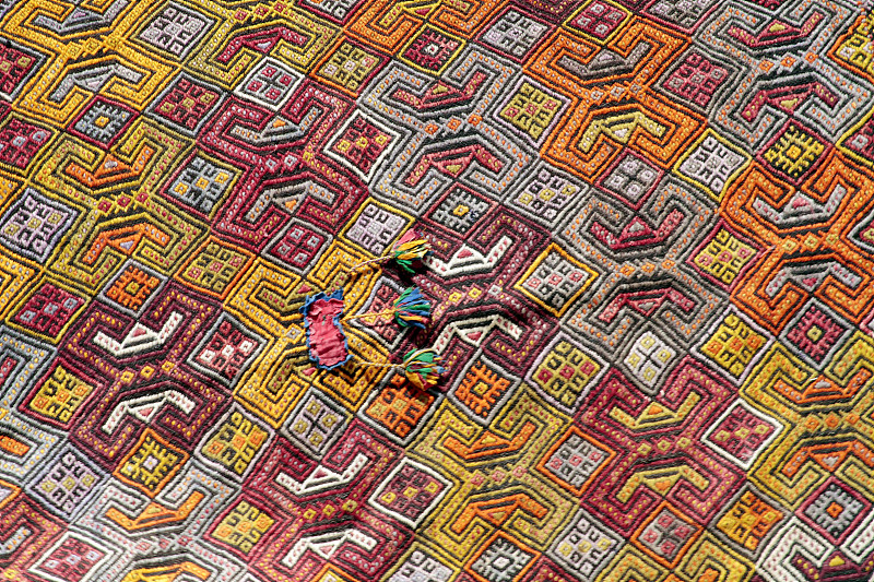 小毯子,华丽的,墙帷,丝绸之路,挂毯,美,古董,水平画幅,纺织品,无人