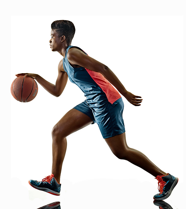 篮球运动员,阴影,女人,少女,分离着色,篮球运动,垂直画幅,青少年,进行中,非裔美国人
