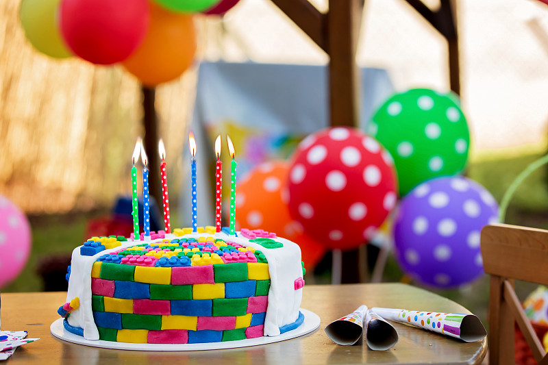 蜡烛,蛋糕,气球,儿童,多色的,生日蜡烛,生日蛋糕,糖衣,捷克,自助餐