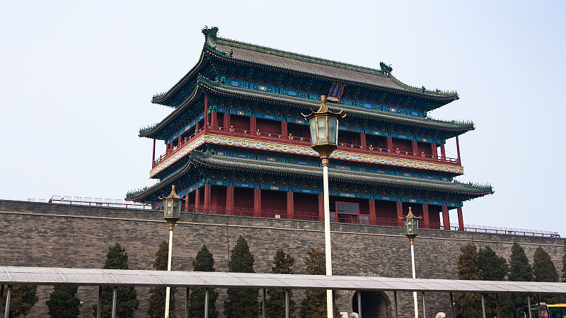 北京,都市风景,门楼,大门,塔,国际著名景点,侧面视角,水平画幅,无人,东亚