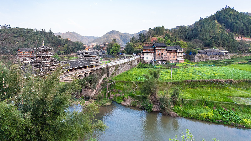 河流,园林,桥,杨浦大桥,三江,亭台楼阁,乡村风格,走廊,乡村,农业