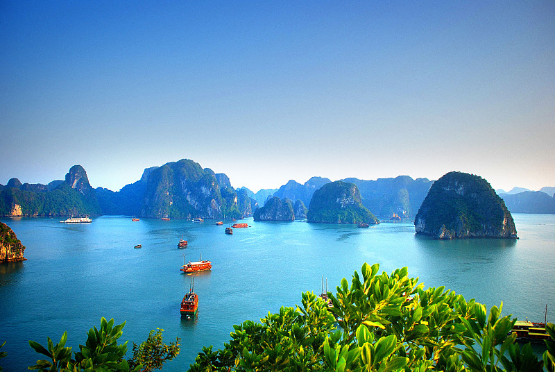 下龙湾,越南,船,航拍视角,太平洋,水湾,岛,东南亚,旅游目的地,水
