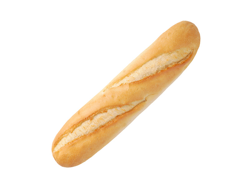法式长棍面包,小的,长面包,面包,小圆面包,清新,水平画幅,无人,正上方视角,白色背景