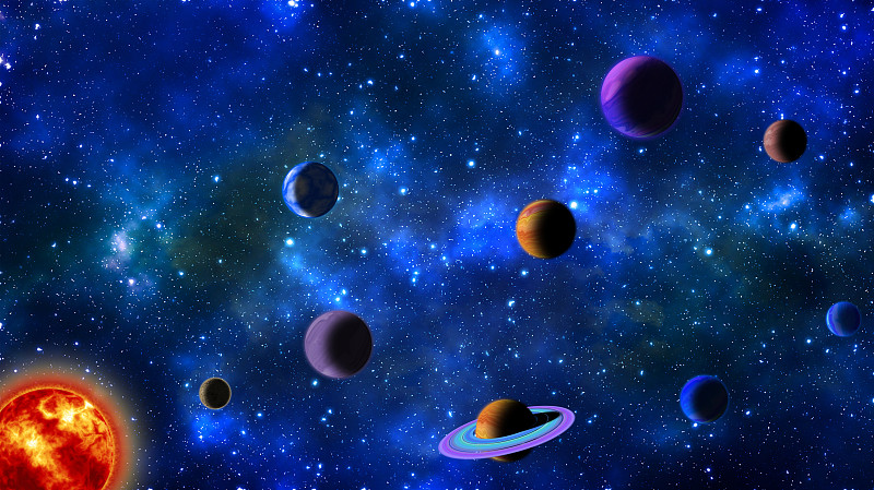 太阳系,木星,天王星,海王星,水星,金星,土星,小行星,火星,太空视角