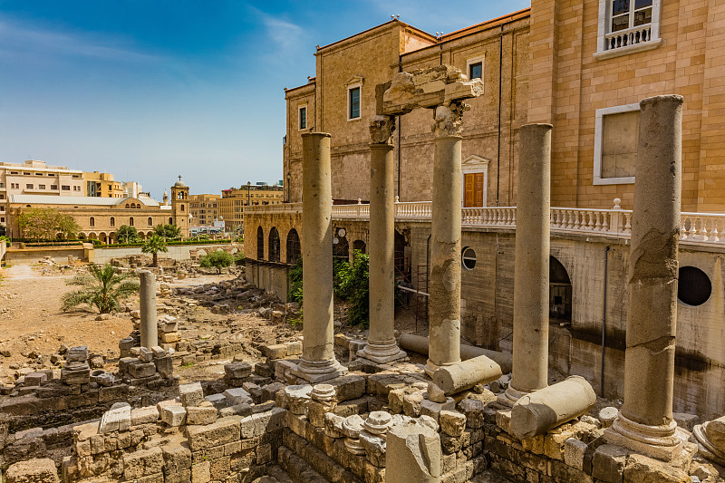 贝鲁特,黎巴嫩,罗马风格,希腊罗马式的风格,考古学,废墟,古代,市区,水平画幅,建筑