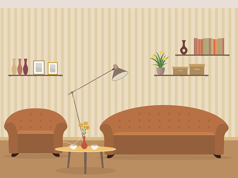 书架,扶手椅,灯,家具,沙发,桌子,室内,起居室,设计,花