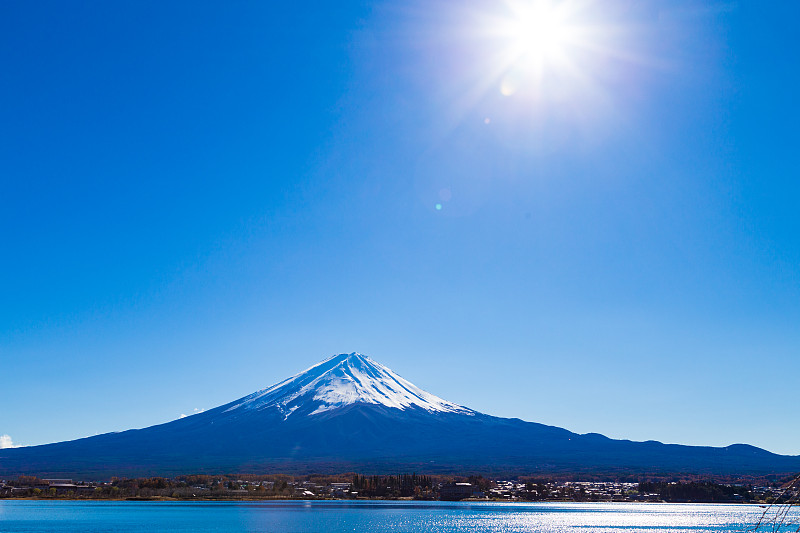 富士山,山,日本,代表,河口湖,富士河口湖,太阳,日光,水,水平画幅