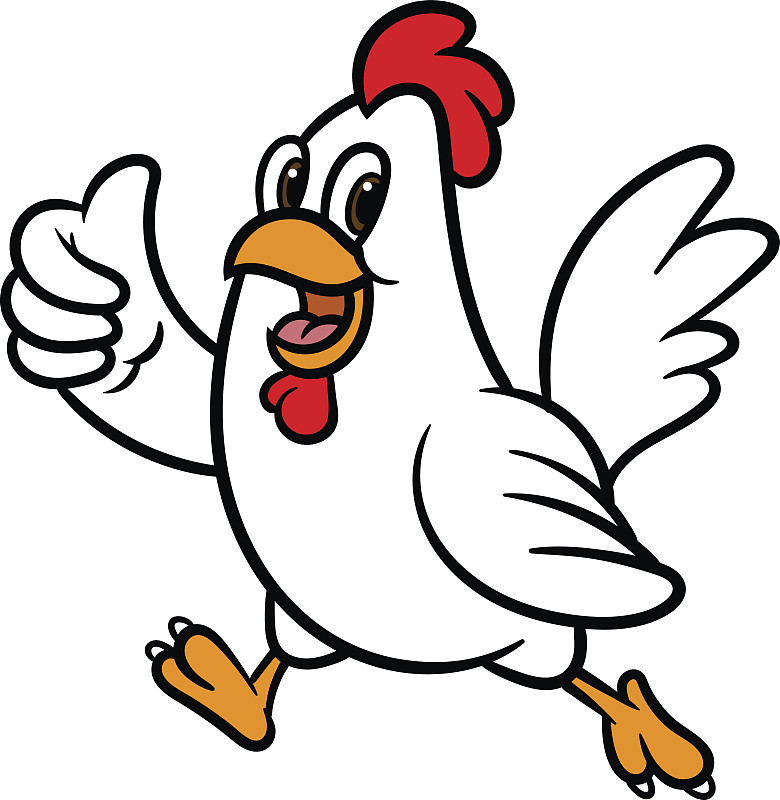鸡,翘起大拇指,卡通,绘画插图,矢量,吉祥物,公鸡,母鸡,小鸡,小公鸡