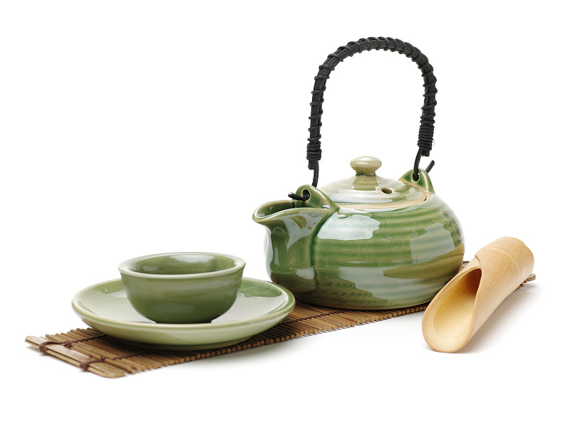 中国茶,白色背景,特写,动机,茶壶,红茶,李子,抗氧化物,陶瓷制品,绿茶