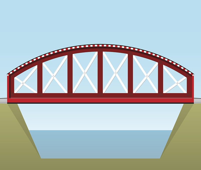 铁路桥,矢量,白色背景,红色,侧面视角,分离着色,桥,组装套件,机车,立交桥