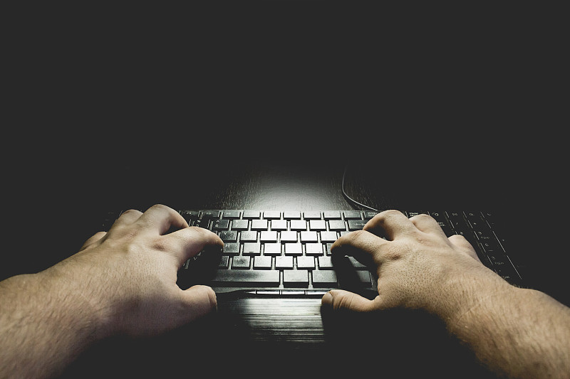 计算机键盘,手,留白,黑色,怪异,在线消息,惊骇,网络钓鱼,黑客,按键区