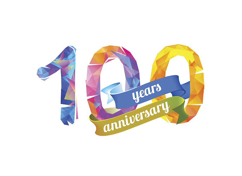 周年纪念,数字1,100岁以上,禧年,100号,结婚庆典,典礼,奖丝带,三角形