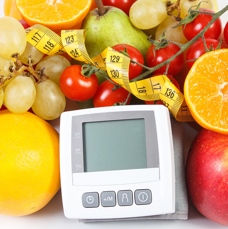 厘米,血压计,蔬菜,水果,高血压,卷尺,脉搏图,膳食纤维,垂直画幅
