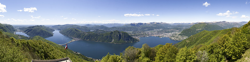 卢加诺,看风景,提契诺州,科莫,瑞士,意大利湖区,伦巴第大区,水,美,水平画幅