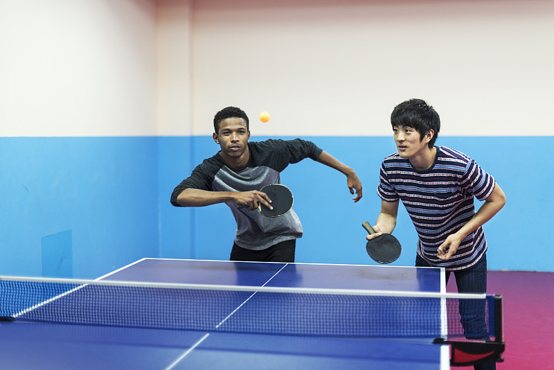 乒乓球,友谊,运动,概念,臭,乒乓球桌,水平画幅,人,泰国,多种族