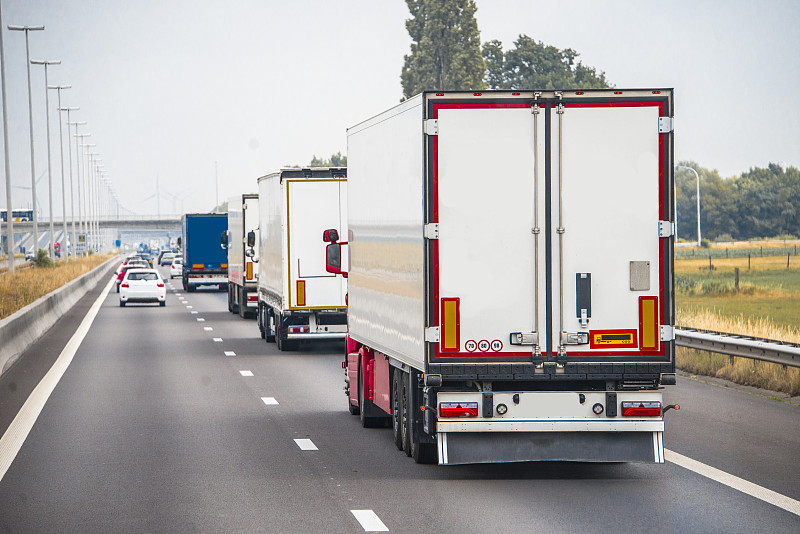 卡车,成一排,拖车,交通堵塞,半挂式卡车,多车道公路,机器,交通,问题,荷兰
