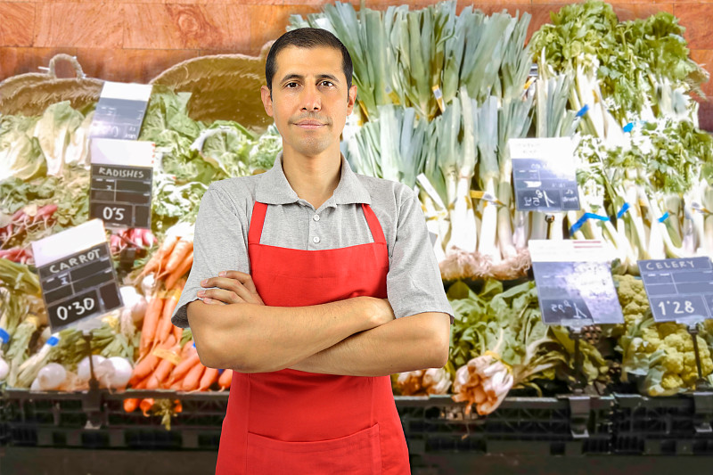 蔬菜水果商,商人,蔬菜水果店,超级市场,食品杂货,市场,业主,顾客,西班牙和葡萄牙人,商店