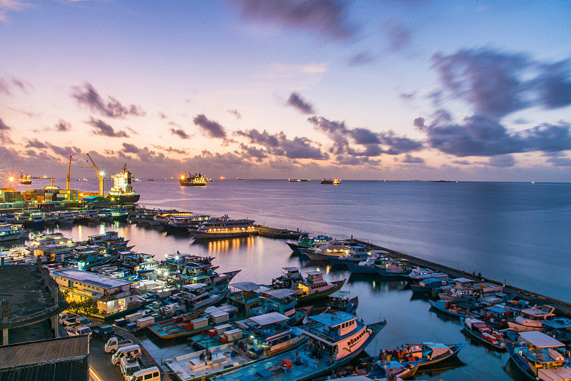 马尔代夫,岛,夜晚,街道,栈桥码头,珊瑚岛,海港,河堤,水,水平画幅