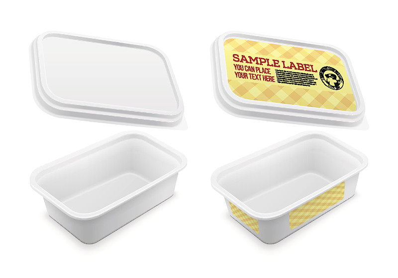 正方形,绘画插图,模板,容器,矢量,空的,酪乳,黄油,大桶,营养成分标签