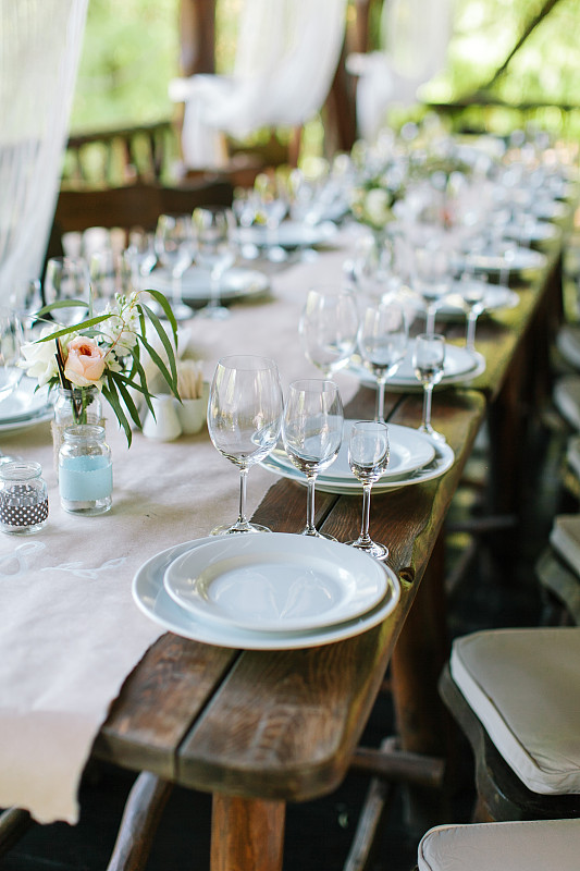 婚礼,桌子,玻璃杯,装饰物,计划书,高雅,简单,餐位,庆祝