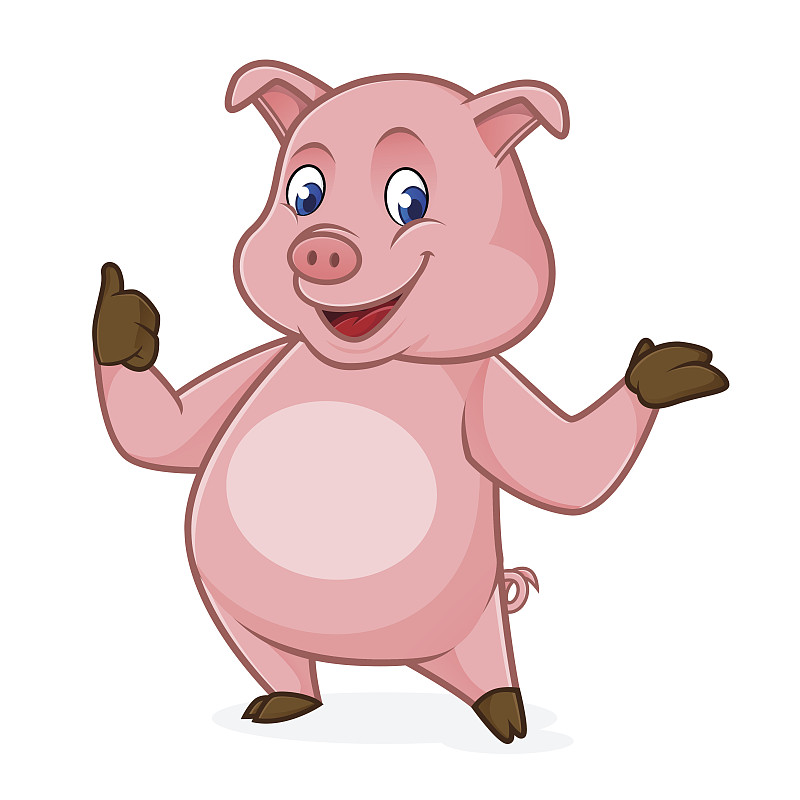 猪,卡通,翘起大拇指,小猪,熏猪肉,绘画插图,小猪扑满,洞,艺术,艺术品