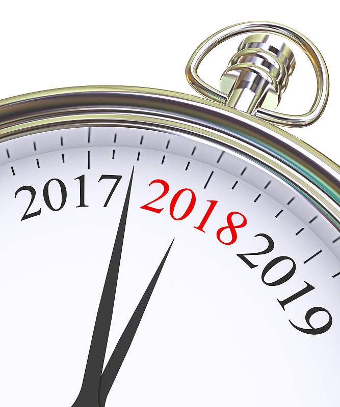 2018,新年前夕,概念,秒针,十二月,2017年,午夜,新年,钟针,12点整