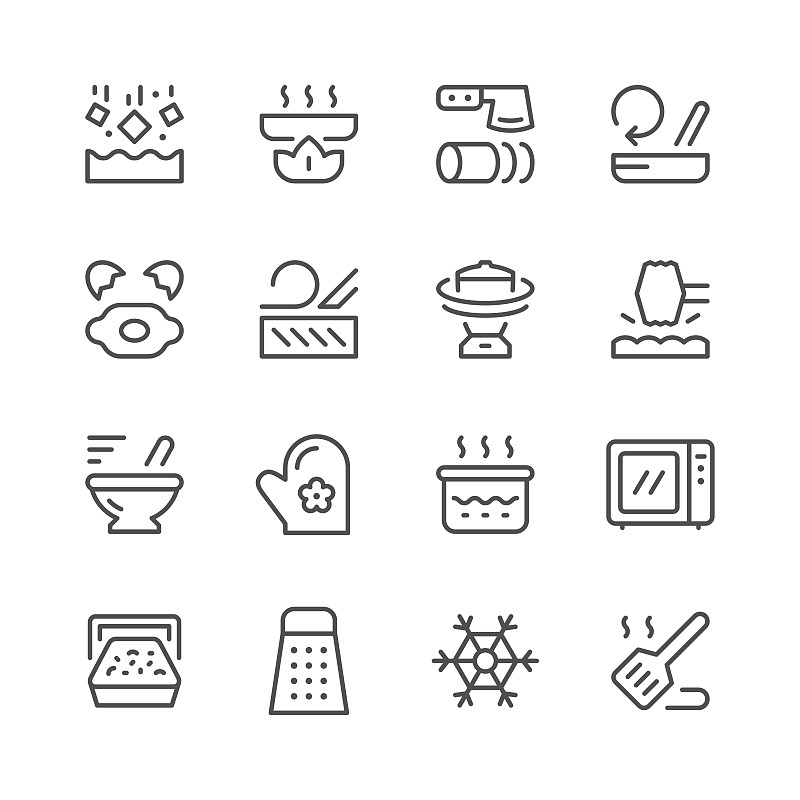 线条,符号,家庭,擦菜板,刮刀,煮食,研磨器,连指手套,冷冻食物,蛋卷
