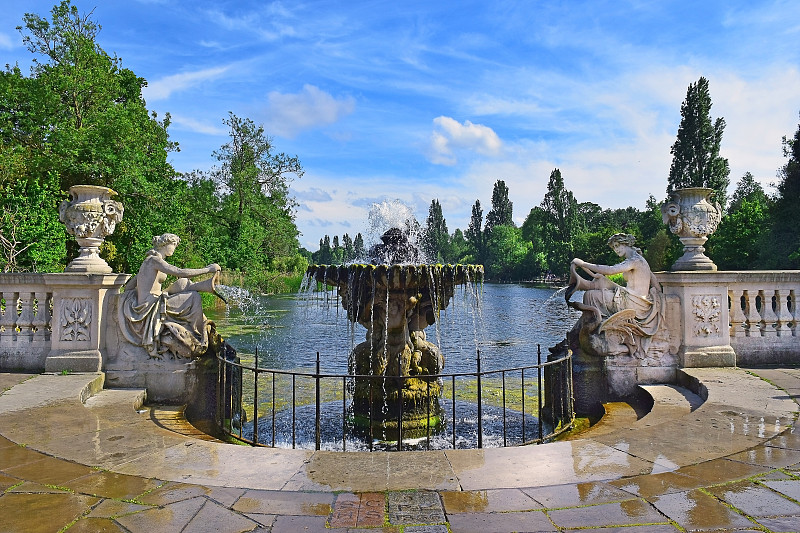海德公园,伦敦,园林,意大利,肯辛顿花园,蛇型湖,赫德公园,池塘,喷泉,古典风格