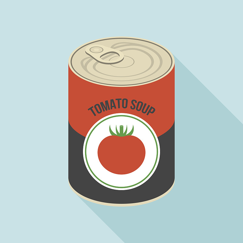 罐子,西红柿汤,罐头,汤,绘画插图,标签,背景分离,方形画幅,西红柿,泰国