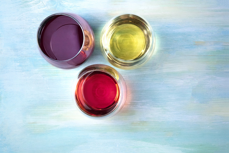 淡红葡萄酒,留白,红色,在上面,白色,葡萄酒杯,三个物体,红葡萄酒,白葡萄酒,波尔多